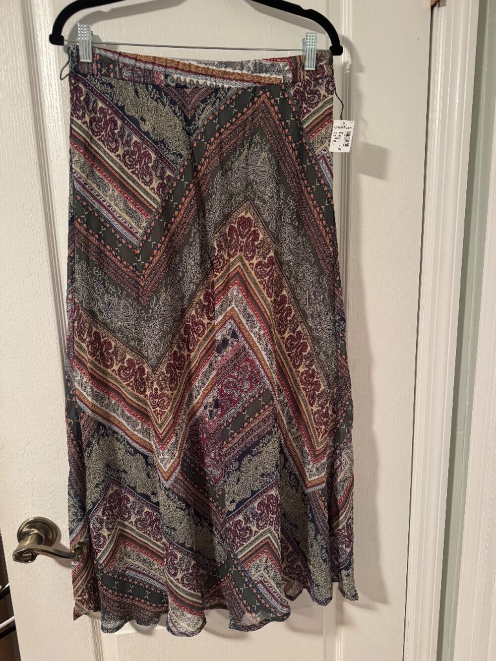 Westport Women’s Paisley Boho Maxi Skirt Size M Fall Colors New With Tags